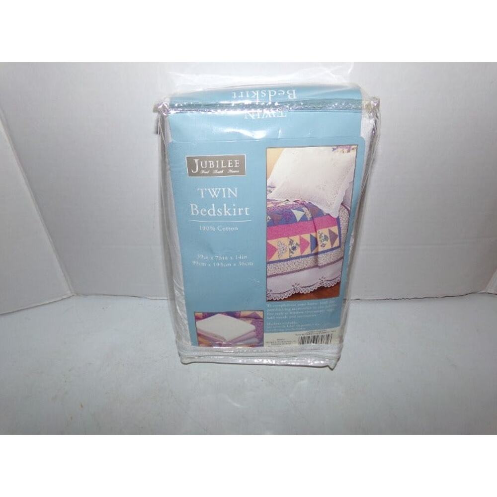 TWIN BEDSKIRT JUBILEE VICTORIA BATTENBURG WHITE 100% COTTON NEW!